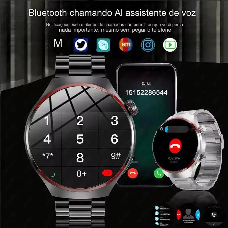 SmartWatch 4 com monitor cardíaco de monitoramento de oxigênio faz e recebe chamadas, notificações por SMS