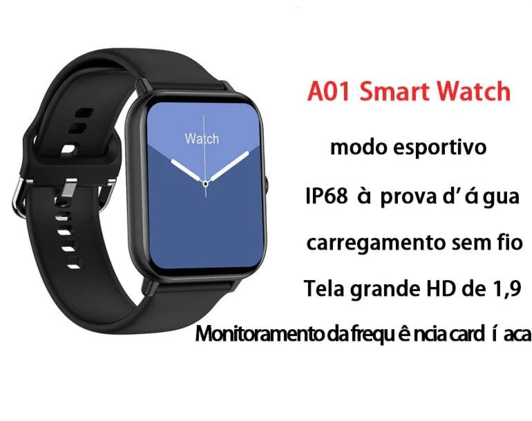 A01 smartwatch hd nfc médio esportes negócios monitoramento de freqüência cardíaca relógio chamada relógio inteligente tela tft original