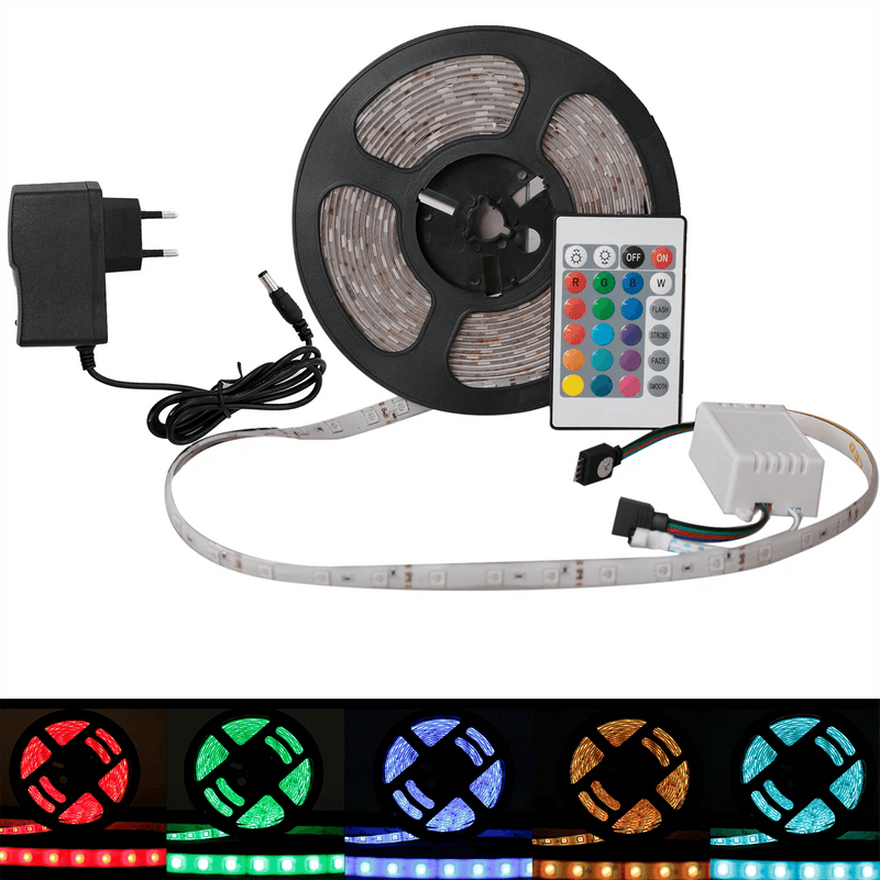 Fita LED 5050 Rgb Color 5 Metros Prova D'água Com Controle